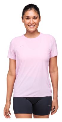 Maillot de manga corta rosa Hoka Airolite Run para mujer