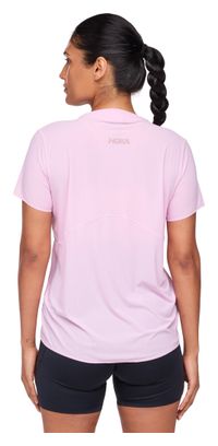 Maillot de manga corta rosa Hoka Airolite Run para mujer