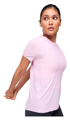 Maillot de manga corta rosa Hoka Airolite Run para mujer