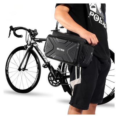 Bike handlebar bag with phone holder 4L black WILD MAN