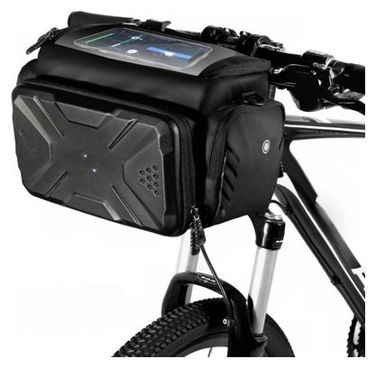 Bike handlebar bag with phone holder 4L black WILD MAN