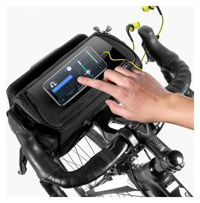 Bike handlebar bag with phone holder 4L black WILD MAN