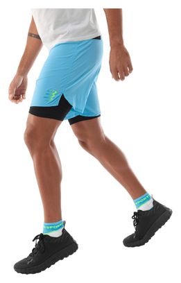 Pantaloncini 2 in 1 Compressport Trail Racing Blu Uomo