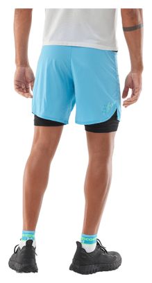 Pantaloncini 2 in 1 Compressport Trail Racing Blu Uomo