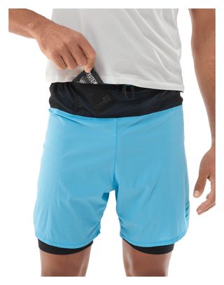 Pantaloncini 2 in 1 Compressport Trail Racing Blu Uomo