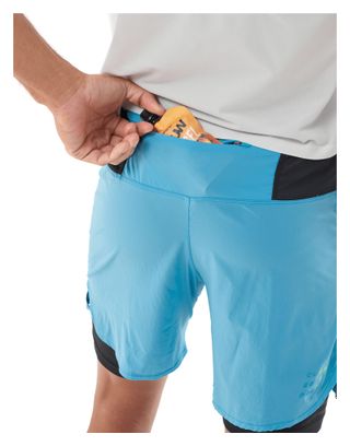 Pantaloncini 2 in 1 Compressport Trail Racing Blu Uomo