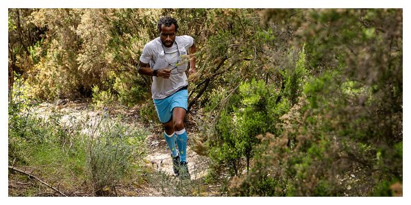 Pantaloncini 2 in 1 Compressport Trail Racing Blu Uomo