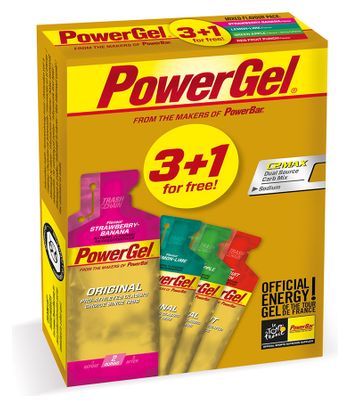 3+1 Gels Énergétiques PowerBar Powergel Original Multi-Parfum 41 g