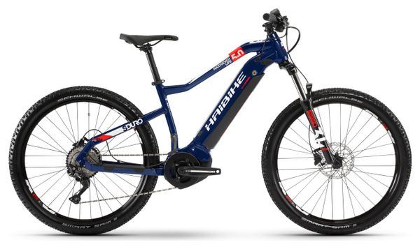 Haibike SDuro HardSeven Life 5.0 Women Electric Hardtail MTB Shimano Deore 10S 500 Wh 27.5'' Plus Blue 2020