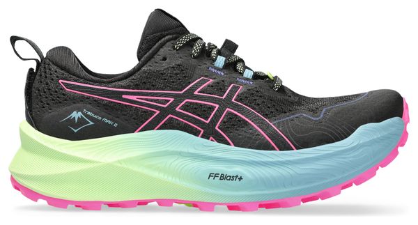 Asics Trabuco Max 2 Nero Rosa Verde Scarpe da Trail Donna