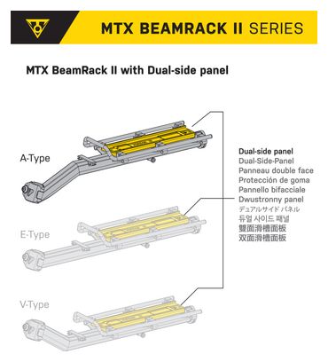 Portaequipajes Topeak MTX BeamRack II (tipo A) Negro