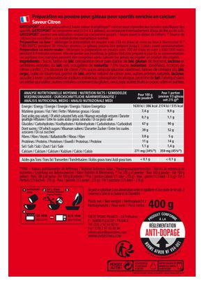 Gâteau énergétique Overstims Gatosport Citron - 400g