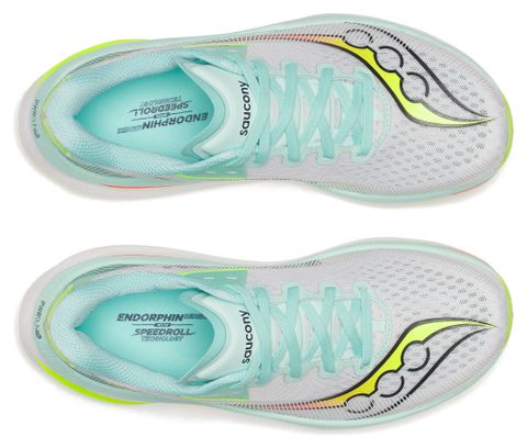 Saucony Endorphin Azura Women's Running Shoes in White/Yellow/Blue