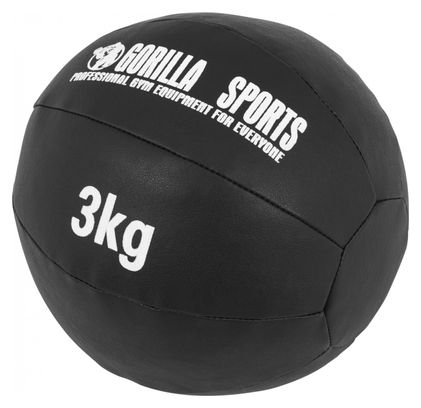 Médecine Ball Gorilla Sports Cuir Synthétique de 1kg à 10kg - Poids : LOT DE 3  (1  2 et 3 KG)