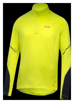 Gore Wear M Mid Zip Long Sleeve Jersey Fluorescent Yellow/Black