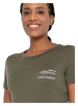 Technisches T-Shirt für Frauen Icebreaker Merinos 150 Tech Lite II Aotearoa Grün