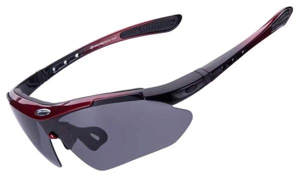 Lunettes de vélo polarisées Rockbros 10001 - Noir et rouge