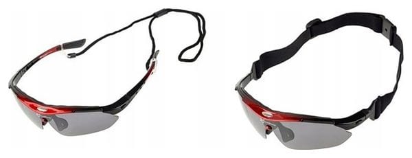 Lunettes de vélo polarisées Rockbros 10001 - Noir et rouge