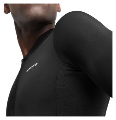 Maillot vélo manches courtes en tissu recyclé homme Cyclisme M6R Zero Noir