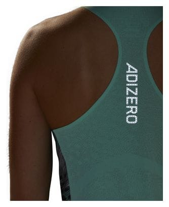 Débardeur adidas running Adizero Bleu Vert Femme