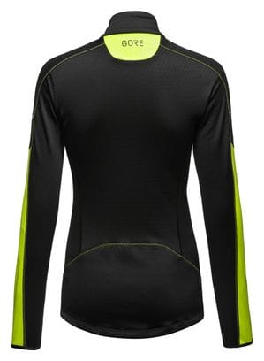 Maillot Manches Longues Running Femme Gore Wear Thermo Jaune Fluo/Noir