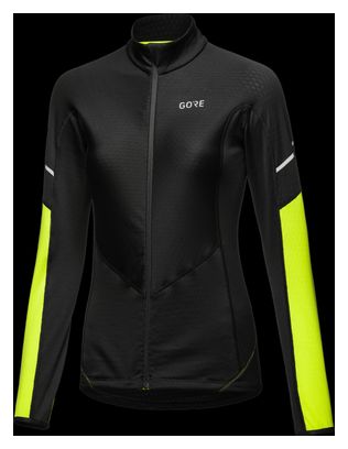 Maillot Manches Longues Running Femme Gore Wear Thermo Jaune Fluo/Noir