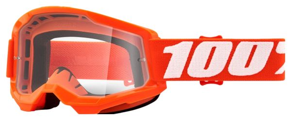 100% Strata 2 Orange Goggle - Clear Lens