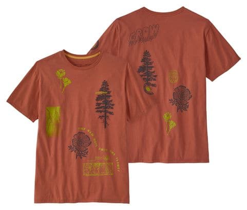 Camiseta unisex naranja orgánica Patagonia Pyrophytes