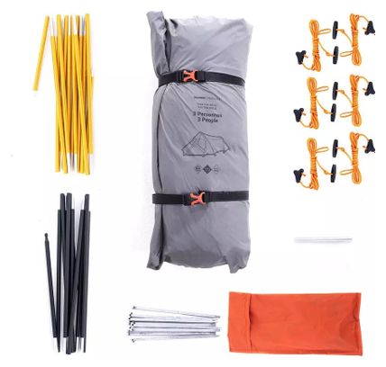 Forclaz Trek 900 Ultralight 3 Person Tent Gray Orange