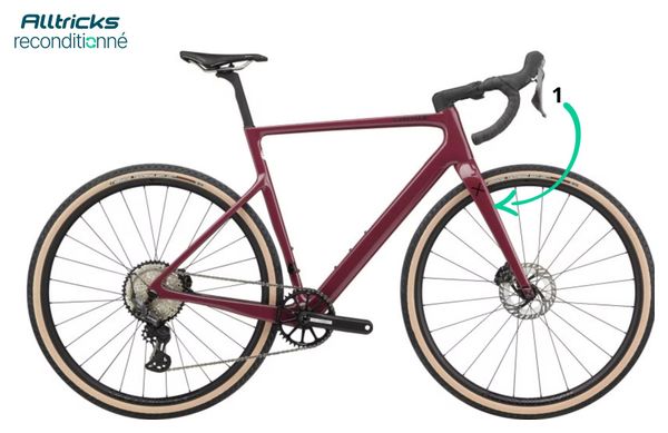 Vélo de Gravel Cannondale SuperSix Evo SE 1 Shimano GRX 820 12V 700mm Rouge - Produit Reconditionné