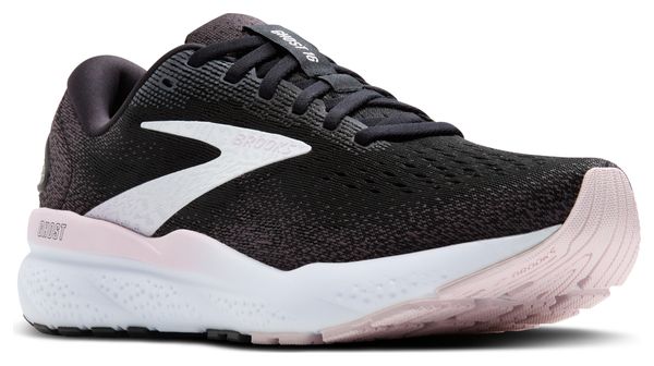 Brooks Ghost 16 Hardloopschoenen Zwart/Wit/Roos