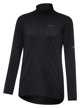 Maglia a maniche lunghe Gore Wear M Mid Zip Donna Nero