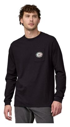 Patagonia Snowstitcher Pocket Long Sleeve T-Shirt Zwart