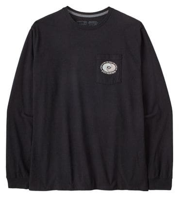 Camiseta de manga larga Patagonia Snowstitcher Pocket Negra