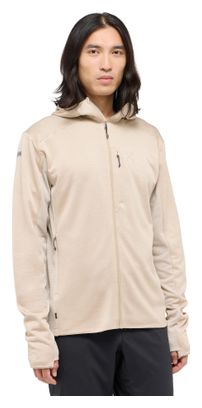 Forro polar Haglöfs L.I.M Mid Fast II Hood Beige Hombre