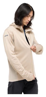Forro polar Haglöfs L.I.M Mid Fast II Hood Beige Hombre
