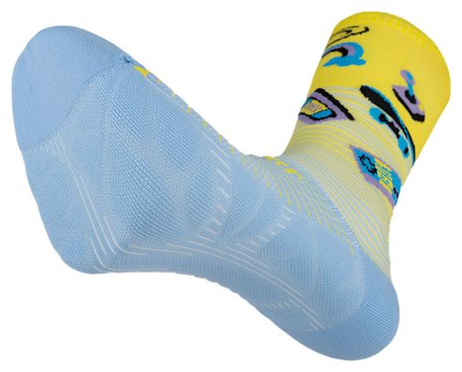 Chaussettes BV Sport Run Marathon Générations 80s Collector Jaune/Bleu