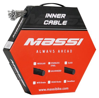 Box of 100 Massi Workshop Galvanized Road Bike Brake Cables 1.6mmx1700mm