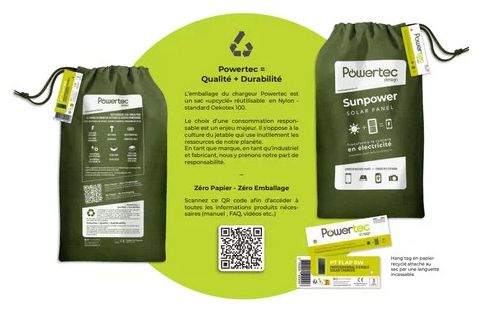 Chargeur Solaire Portable Powertec PTFlap8 Vert