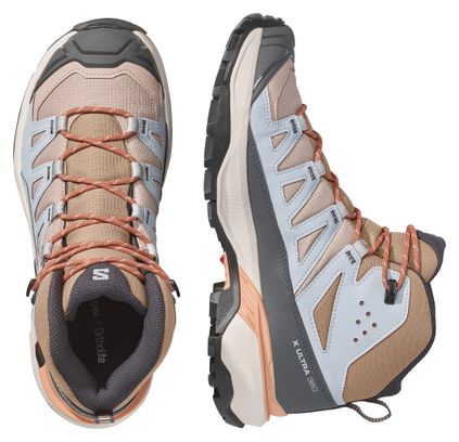 Salomon X Ultra 360 Mid GTX Hiking Shoes, Blue/Brown, Women's