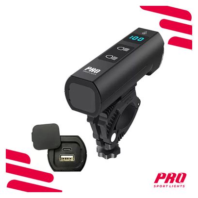 Eclairage avant et arrière  1 300 et 120 lumens