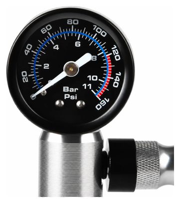 Pompe Velkyne Mini à Main 160 PSI Manomètre Aluminium Compatible Presta Schrader Noir