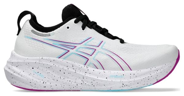 Asics Gel Nimbus 26 Blanc Violet Bleu Femme