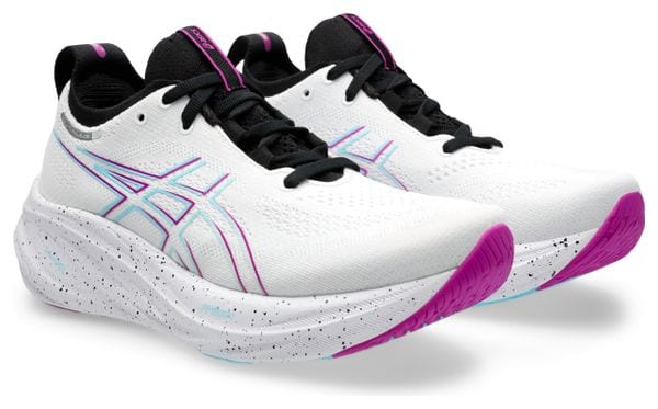 Asics Gel Nimbus 26 Blanc Violet Bleu Femme