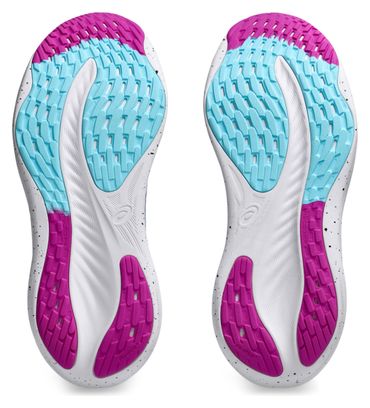 Asics Gel Nimbus 26 Blanc Violet Bleu Femme