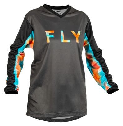 Fly F-16 Women's Long Sleeve Jersey Grey / Orange / Blue