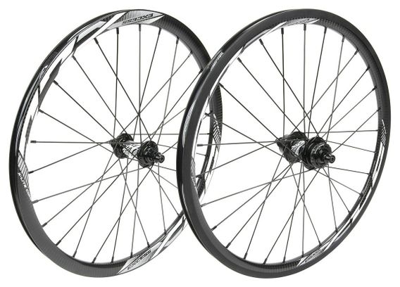 Pair of Excess XLC-3 20'| 451x19.5mm | 36h Hole Wheels Black / White