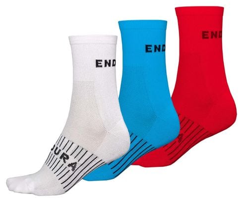 3 pares de calcetines blancos Endura Coolmax