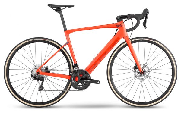 Bicicleta de carretera eléctrica BMC Roadmachine AMP Three Shimano 105 11S 350 Wh 700 mm Rojo 2023