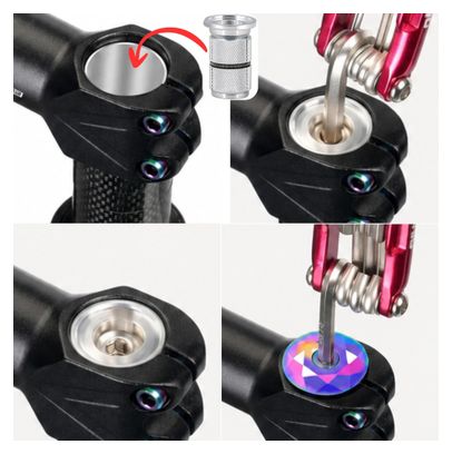 Stop Velkyne Compressie 1 1/8 Vork Carbon Aluminium Expander Stuurlager Zilver